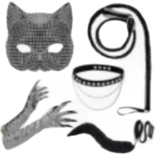 MOVINPE Halloween-Katzenkostüm Strass Katzenmaske für Damen MOVINPE Halloween-Katzenkostüm Strass Katzenmaske für Damen von MOVINPE