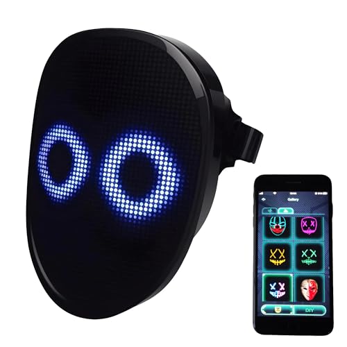 MOYACA LED-Maske mit Gestenerkennung, leuchtende Maske für Kinder/Männer/Frauen, LED-Halloween-Maske für Kostüm-Cosplay-Party MOYACA LED-Maske mit Gestenerkennung, leuchtende Maske für Kinder/Männer/Frauen, LED-Halloween-Maske für Kostüm-Cosplay-Party von MOYACA