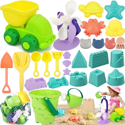 MOYKSRR Strand Sandspielzeug Set, 28 Stück Strandspielzeug für Kinder, Kinder Sandspielzeug mit Sand Form,Sand Schaufel,Rake, Strandbuggy, Sandkasten Spielzeug Set für 1 2 3 4 5 6Jahre Mädchen Junge MOYKSRR Strand Sandspielzeug Set, 28 Stück Strandspielzeug für Kinder, Kinder Sandspielzeug mit Sand Form,Sand Schaufel,Rake, Strandbuggy, Sandkasten Spielzeug Set für 1 2 3 4 5 6Jahre Mädchen Junge von MOYKSRR