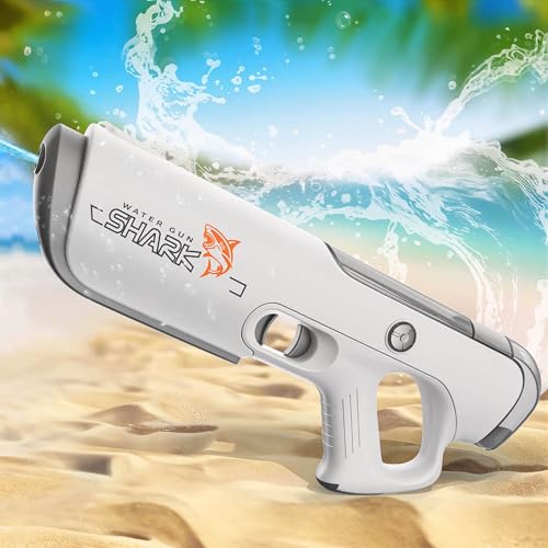 MOZC Wasserpistole Elektrisch, Automatische Water Suction, Elektrische Wasserpistole mit 600ml Wassertank, Hervorragender Spritzabstand, Wasserspritzpistole für Schwimmbad und Hinterhof (Grau) MOZC Wasserpistole Elektrisch, Automatische Water Suction, Elektrische Wasserpistole mit 600ml Wassertank, Hervorragender Spritzabstand, Wasserspritzpistole für Schwimmbad und Hinterhof (Grau) von MOZC