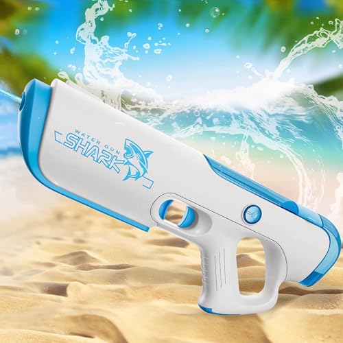 MOZC Wasserpistole Elektrische, Automatische Water Suction, Elektrische Wasserpistole mit 600ml Wassertank, Reichweite bis zu 26-33Fuß(6-8m), Wasserspritzpistole für Schwimmbad und Hinterhof (Blau) MOZC Wasserpistole Elektrische, Automatische Water Suction, Elektrische Wasserpistole mit 600ml Wassertank, Reichweite bis zu 26-33Fuß(6-8m), Wasserspritzpistole für Schwimmbad und Hinterhof (Blau) von MOZC