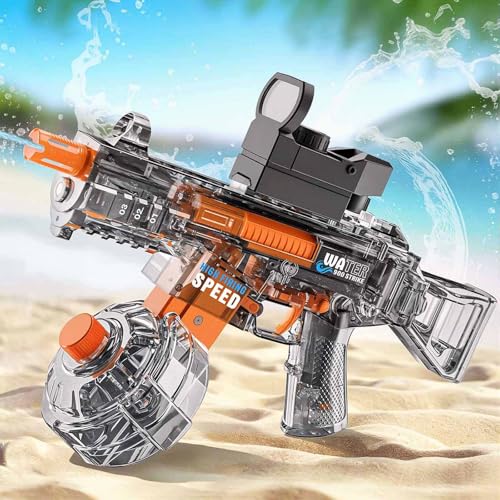MOZC Elektrische Wasserpistole, Wasserpistole Elektrisch für Kinder Erwachsene. Wasserspritzpistole mit 500 ml Wassertank,Hervorragender Spritzabstand. Wasserpistole für Sommerpools und Gärten(Grau) ﻿ von MOZC