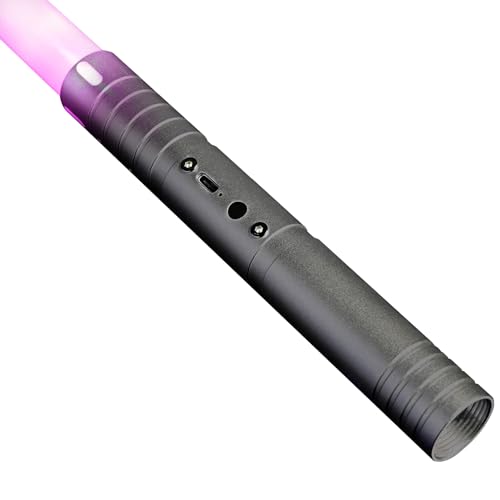 MOZC Laserschwert Kinder, Lichtschwert mit 15 Farben, Duell Lightsaber für 4 Modi und Sounds, USB-C Lade Lichtschwert Kinder, Laser Schwert für Kinders,Cosplay, (Dunkelgrau 1PC) von MOZC