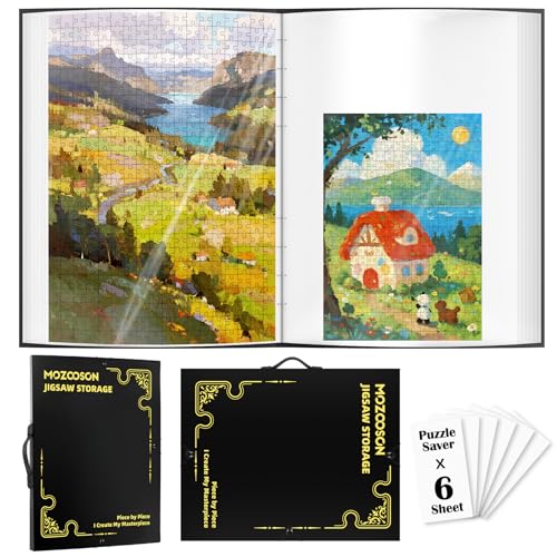 MOZOOSON Puzzle Aufbewahrung, Puzzlemappe für 1500 Teile Zubehör Tragbar mit 25 Taschen, Größere Speicherkapazität, Staubdichtes und Schützendes MOZOOSON Puzzle Aufbewahrung, Puzzlemappe für 1500 Teile Zubehör Tragbar mit 25 Taschen, Größere Speicherkapazität, Staubdichtes und Schützendes von MOZOOSON