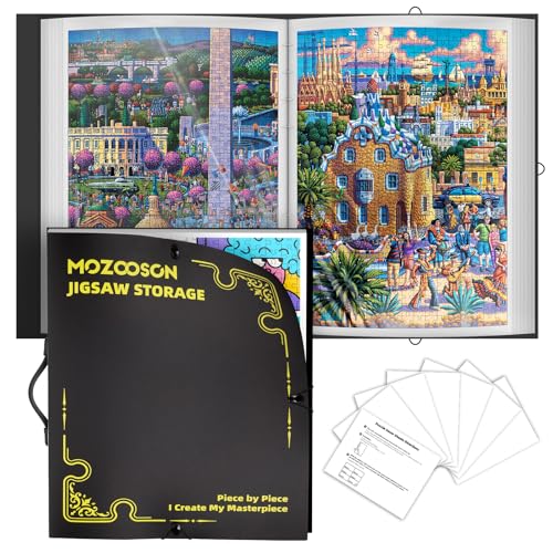 MOZOOSON Puzzle-Aufbewahrungsmappe, Puzzlemappe 500 Teile, Puzzle Organizer mit 25 Taschen, Staubdichtes und Schützendes Puzzle-Zubehör MOZOOSON Puzzle-Aufbewahrungsmappe, Puzzlemappe 500 Teile, Puzzle Organizer mit 25 Taschen, Staubdichtes und Schützendes Puzzle-Zubehör von MOZOOSON
