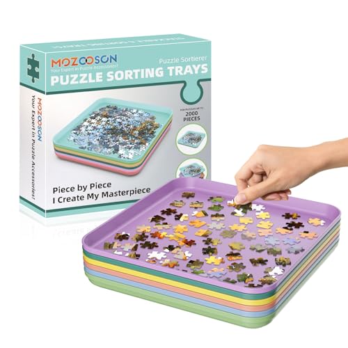 MOZOOSON Puzzle Sortierschalen Trays, 6 Pack Puzzle Sorter Zubehör Stapelbar für 500/1000 / 2000 Stück, Trays Geschenk für Puzzle-Liebhaber für Organisation Puzzles MOZOOSON Puzzle Sortierschalen Trays, 6 Pack Puzzle Sorter Zubehör Stapelbar für 500/1000 / 2000 Stück, Trays Geschenk für Puzzle-Liebhaber für Organisation Puzzles von MOZOOSON