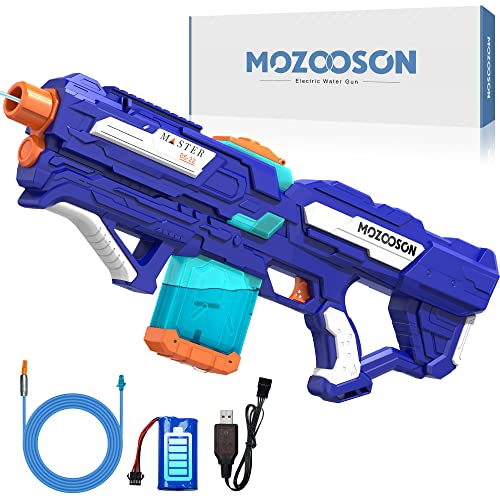 Wasserpistole Elektrisch für Erwachsene und Kinder 6 +, 650ml 2 in 1 Wasserspritzpistole mit großer Reichweite 9-14 Meter Water Pistole mit Saugfunktion für Outdoor Sommer Strand Schwimmbad Party von MOZOOSON
