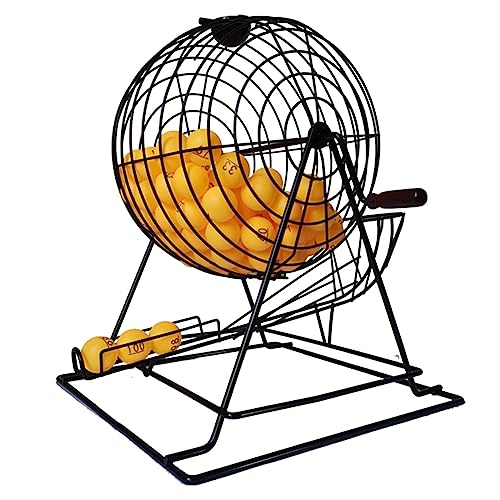 MObyat Lotterie-Zeichnungsmaschine, Metall-Raffle-Trommel, Spin-Maschine, Bingo-Käfig, Glücks-Rombola-Trommel mit 50 farbigen Zahlenkugeln für Party, Spiel MObyat Lotterie-Zeichnungsmaschine, Metall-Raffle-Trommel, Spin-Maschine, Bingo-Käfig, Glücks-Rombola-Trommel mit 50 farbigen Zahlenkugeln für Party, Spiel von MObyat