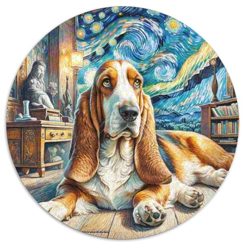 Afghanischer Hund Rundes 1000 Puzzle Puzzle Rund Puzzle Haustierhund Geschenke Für Erwachsene Kinder Puzzle Erwachsene Anspruchsvoll 1000pcs (67.5x67.5cm) von MPASHJHCV