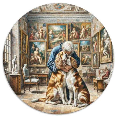 Afghanischer Hund Rundes 1000 Puzzle Puzzle Rund Puzzle Haustierhund Stressabbau-Spielzeug Für Erwachsene Und Kinder Schwieriges Großes 1000pcs (67.5x67.5cm) von MPASHJHCV