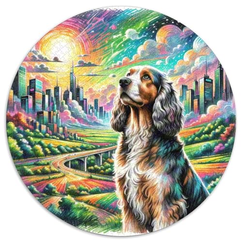 Afghanischer Hund Rundes 1000 Puzzle Puzzle Rund Puzzle Haustierhund Verringerter Druck Schwieriges Für Erwachsene Und Kinder Unmögliches Puzzle Für Erwachsene 1000pcs (67.5x67.5cm) von MPASHJHCV