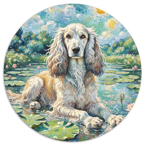 Afghanischer Hund Rundes 1000 Puzzle Puzzle Rundes Puzzle Haustierhund Stressabbau-Spielzeug Für Erwachsene Und Kinder Schwieriges Großes 1000pcs (67.5x67.5cm) von MPASHJHCV