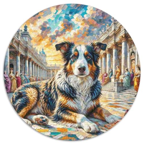 Australischer Rindhund Rundes 1000 Puzzle Puzzle Rund Puzzle Haustier Hund Geschenke Für Erwachsene Kinder Unmögliches Puzzle Für Erwachsene 1000pcs (67.5x67.5cm) von MPASHJHCV