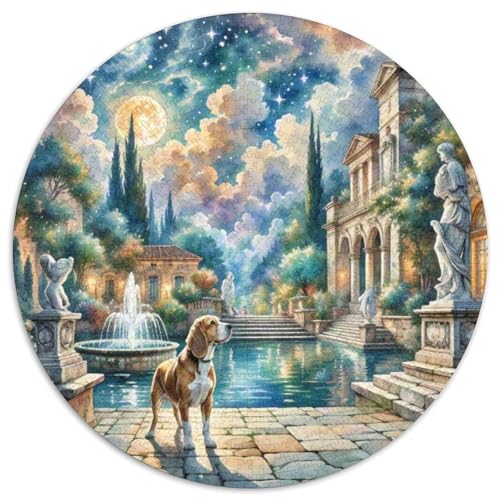 Basset Hund Rundes 1000 Puzzle Puzzle Rundes Puzzle Haustierhund Stressabbau-Spielzeug Für Erwachsene Und Kinder Erwachsene Impossible Puzzle 1000pcs (67.5x67.5cm) von MPASHJHCV