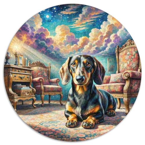 Beagle Rundes 1000 Puzzle Puzzle Rund Puzzle Haustierhund Stressabbau-Spielzeug Für Erwachsene Und Kinder Erwachsene Impossible Puzzle 1000pcs (67.5x67.5cm) von MPASHJHCV