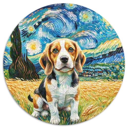 Beagle Rundes 1000 Puzzle Puzzle Rundes Puzzle Haustierhund Stressabbau-Spielzeug Für Erwachsene Kinder Schwieriges Großes 1000pcs (67.5x67.5cm) von MPASHJHCV
