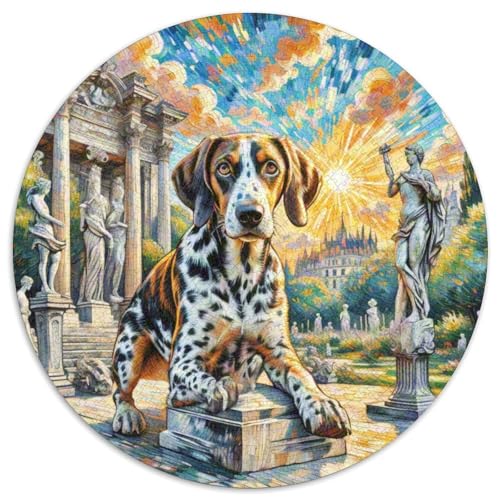 Beagle Rundes 1000 Puzzle Puzzle Rundes Puzzle Haustierhund Stressabbau-Spielzeug Für Erwachsene Und Kinder Schwieriges Großes 1000pcs (67.5x67.5cm) von MPASHJHCV