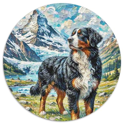 Berner Berghund Rundes 1000 Puzzle Puzzle Rund Puzzle Haustier Hund Stressabbau-Spielzeug Für Erwachsene Kinder Schwieriges Großes 1000pcs (67.5x67.5cm) von MPASHJHCV