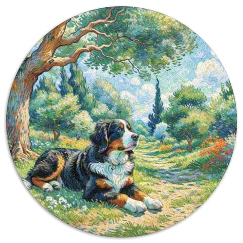 Berner Berghund Rundes 1000 Puzzle Puzzle Rund Puzzle Haustier Hund Verringerter Druck Schwieriges Für Erwachsene Kinder Erwachsene Impossible Puzzle 1000pcs (67.5x67.5cm) von MPASHJHCV