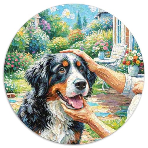 Berner Berghund Rundes 1000 Puzzle Puzzle Rundes Puzzle Haustier Hund Geschenke Für Erwachsene Kinder Schwieriges Großes 1000pcs (67.5x67.5cm) von MPASHJHCV