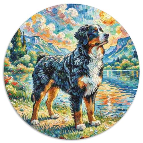 Berner Berghund Rundes 1000 Puzzle Puzzle Rundes Puzzle Haustier Hund Pädagogisches Für Erwachsene Kinder Puzzle Erwachsene Anspruchsvoll 1000pcs (67.5x67.5cm) von MPASHJHCV