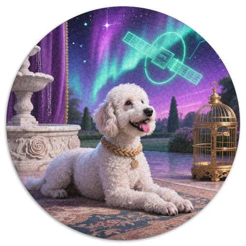 Bichon Frise Rundes 1000 Puzzle Puzzle Rund Puzzle Haustier Hund Geschenke Für Erwachsene Kinder Schwieriges Großes 1000pcs (67.5x67.5cm) von MPASHJHCV