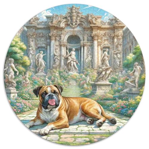 Boxer Rundes 1000 Puzzle Puzzle Rund Puzzle Haustier Hund Geschenke Für Erwachsene Kinder Unmögliches Puzzle Für Erwachsene 1000pcs (67.5x67.5cm) von MPASHJHCV