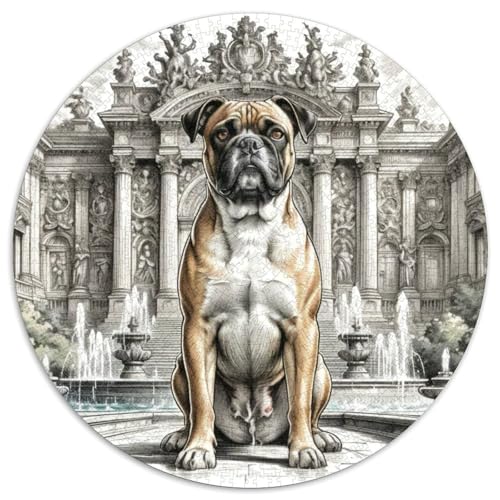 Boxer Rundes 1000 Puzzle Puzzle Rund Puzzle Haustier Hund Geschenke Für Erwachsene Kinder Unmögliches Puzzle Für Erwachsene 1000pcs (67.5x67.5cm) von MPASHJHCV