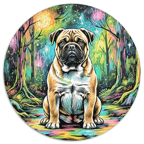 Boxer Rundes 1000 Puzzle Puzzle Rund Puzzle Haustier Hund Geschenke Für Erwachsene Und Kinder Erwachsene Impossible Puzzle 1000pcs (67.5x67.5cm) von MPASHJHCV