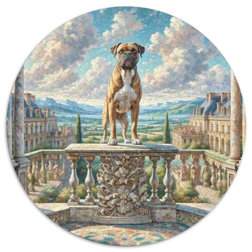 Boxer Rundes 1000 Puzzle Puzzle Rund Puzzle Haustier Hund Geschenke Für Erwachsene Und Kinder Unmögliches Puzzle Für Erwachsene 1000pcs (67.5x67.5cm) von MPASHJHCV