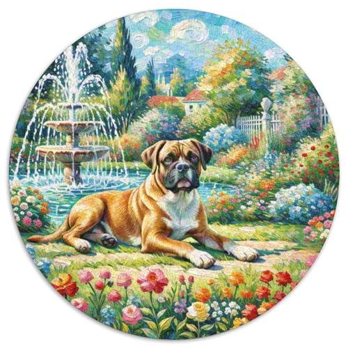 Boxer Rundes 1000 Puzzle Puzzle Rund Puzzle Haustier Hund Geschenke Für Erwachsene Und Kinder Unmögliches Puzzle Für Erwachsene 1000pcs (67.5x67.5cm) von MPASHJHCV
