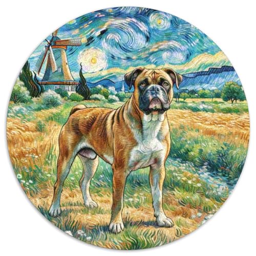 Boxer Rundes 1000 Puzzle Puzzle Rund Puzzle Haustier Hund Pädagogisches Für Erwachsene Kinder Erwachsene Impossible Puzzle 1000pcs (67.5x67.5cm) von MPASHJHCV