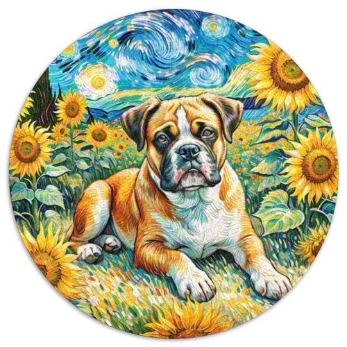 Boxer Rundes 1000 Puzzle Puzzle Rund Puzzle Haustier Hund Pädagogisches Für Erwachsene Kinder Schwieriges Großes 1000pcs (67.5x67.5cm) von MPASHJHCV