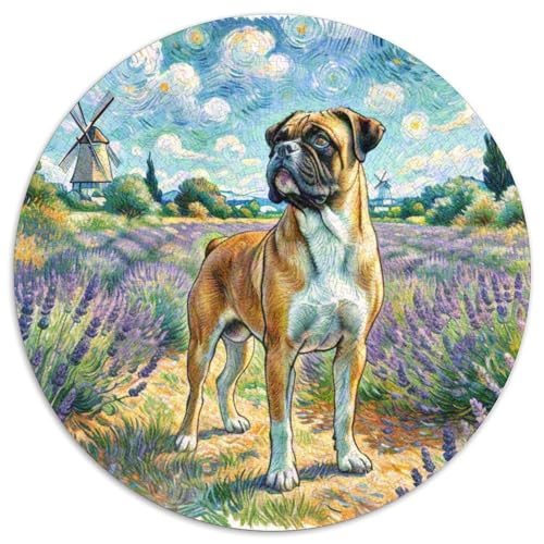 Boxer Rundes 1000 Puzzle Puzzle Rund Puzzle Haustier Hund Pädagogisches Für Erwachsene Und Kinder Unmögliches Puzzle Für Erwachsene 1000pcs (67.5x67.5cm) von MPASHJHCV