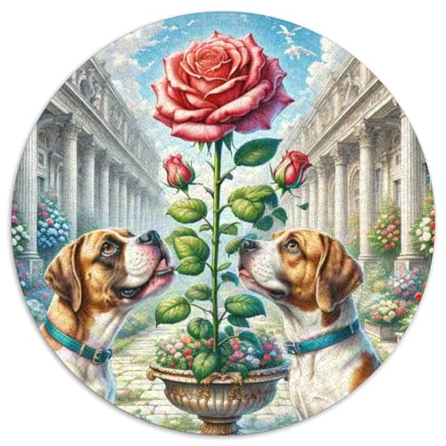 Boxer Rundes 1000 Puzzle Puzzle Rund Puzzle Haustier Hund Stressabbau-Spielzeug Für Erwachsene Kinder Unmögliches Puzzle Für Erwachsene 1000pcs (67.5x67.5cm) von MPASHJHCV