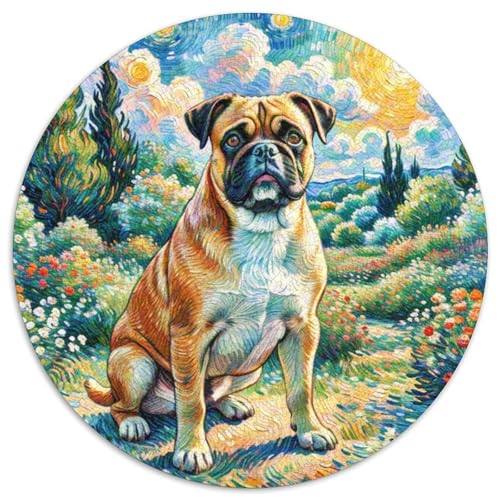 Boxer Rundes 1000 Puzzle Puzzle Rund Puzzle Haustier Hund Verringerter Druck Schwieriges Für Erwachsene Kinder Erwachsene Impossible Puzzle 1000pcs (67.5x67.5cm) von MPASHJHCV