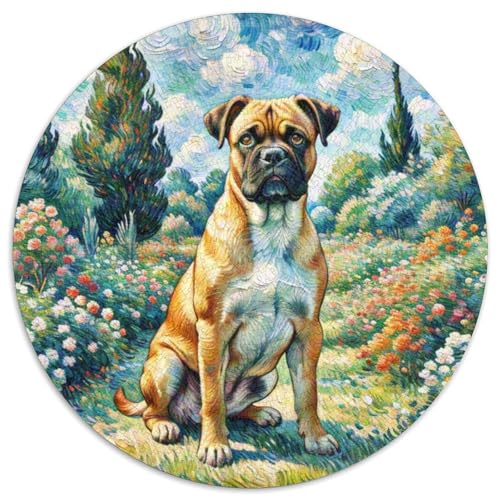 Boxer Rundes 1000 Puzzle Puzzle Rund Puzzle Haustier Hund Verringerter Druck Schwieriges Für Erwachsene Und Kinder Erwachsene Impossible Puzzle 1000pcs (67.5x67.5cm) von MPASHJHCV