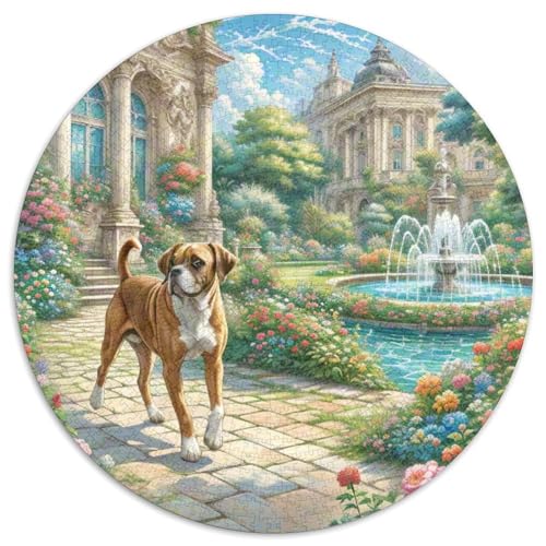 Boxer Rundes 1000 Puzzle Puzzle Rund Puzzle Haustier Hund Verringerter Druck Schwieriges Für Erwachsene Und Kinder Schwieriges Großes 1000pcs (67.5x67.5cm) von MPASHJHCV