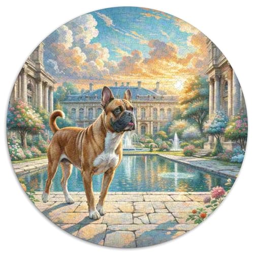 Boxer Rundes 1000 Puzzle Puzzle Rund Puzzle Haustier Hund Verringerter Druck Schwieriges Für Erwachsene Und Kinder Unmögliches Puzzle Für Erwachsene 1000pcs (67.5x67.5cm) von MPASHJHCV