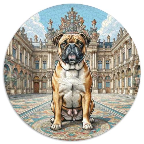 Boxer Rundes 1000 Puzzle Puzzle Rundes Puzzle Haustier Hund Geschenke Für Erwachsene Kinder Schwieriges Großes 1000pcs (67.5x67.5cm) von MPASHJHCV