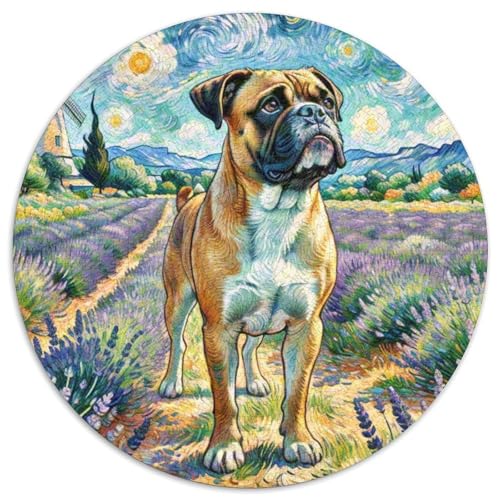 Boxer Rundes 1000 Puzzle Puzzle Rundes Puzzle Haustier Hund Pädagogisches Für Erwachsene Kinder Unmögliches Puzzle Für Erwachsene 1000pcs (67.5x67.5cm) von MPASHJHCV