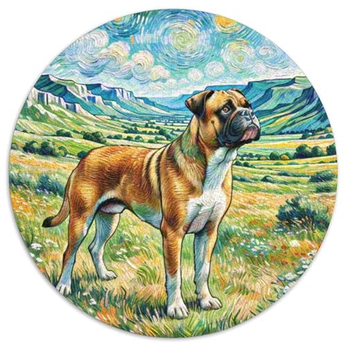 Boxer Rundes 1000 Puzzle Puzzle Rundes Puzzle Haustier Hund Pädagogisches Für Erwachsene Und Kinder Schwieriges Großes 1000pcs (67.5x67.5cm) von MPASHJHCV