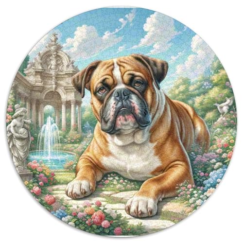 Boxer Rundes 1000 Puzzle Puzzle Rundes Puzzle Haustier Hund Pädagogisches Für Erwachsene Und Kinder Schwieriges Großes 1000pcs (67.5x67.5cm) von MPASHJHCV
