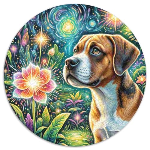 Boxer Rundes 1000 Puzzle Puzzle Rundes Puzzle Haustier Hund Stressabbau-Spielzeug Für Erwachsene Kinder Erwachsene Impossible Puzzle 1000pcs (67.5x67.5cm) von MPASHJHCV