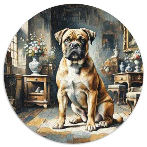 Boxer Rundes 1000 Puzzle Puzzle Rundes Puzzle Haustier Hund Stressabbau-Spielzeug Für Erwachsene Kinder Unmögliches Puzzle Für Erwachsene 1000pcs (67.5x67.5cm) von MPASHJHCV