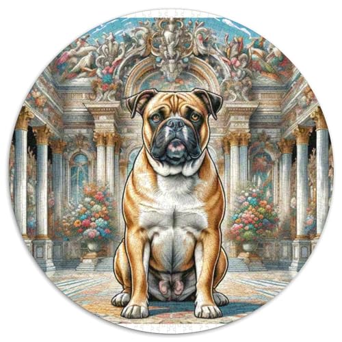 Boxer Rundes 1000 Puzzle Puzzle Rundes Puzzle Haustier Hund Stressabbau-Spielzeug Für Erwachsene Und Kinder Erwachsene Impossible Puzzle 1000pcs (67.5x67.5cm) von MPASHJHCV