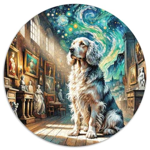 Bretagne Spaniel Rundes 1000 Puzzle Puzzle Rund Puzzle Haustier Hund Geschenke Für Erwachsene Und Kinder Puzzle Erwachsene Anspruchsvoll 1000pcs (67.5x67.5cm) von MPASHJHCV