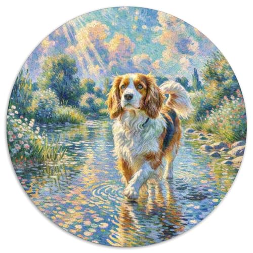 Bretagne Spaniel Rundes 1000 Puzzle Puzzle Rund Puzzle Haustier Hund Pädagogisches Für Erwachsene Kinder Schwieriges Großes 1000pcs (67.5x67.5cm) von MPASHJHCV