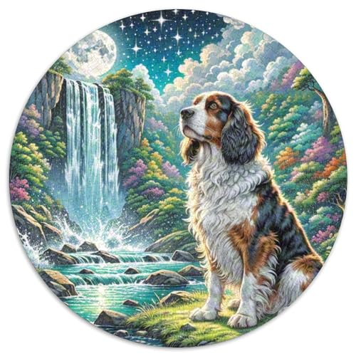 Bretagne Spaniel Rundes 1000 Puzzle Puzzle Rundes Puzzle Haustier Hund Stressabbau-Spielzeug Für Erwachsene Und Kinder Unmögliches Puzzle Für Erwachsene 1000pcs (67.5x67.5cm) von MPASHJHCV