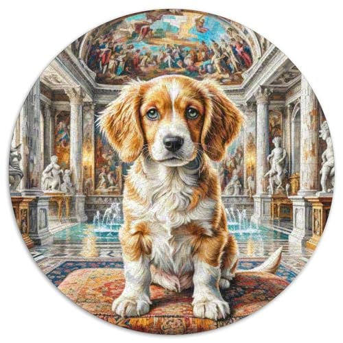 Cavalier König Charles Spaniel Rundes 1000 Puzzle Puzzle Rund Puzzle Haustierhund Verringerter Druck Schwieriges Für Erwachsene Kinder Schwieriges Großes 1000pcs (67.5x67.5cm) von MPASHJHCV